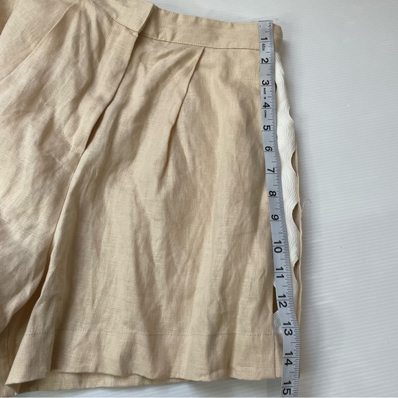 Mon Renn Coast Linen Shorts Anthropologie Cream Tan Size S - Picture 7 of 11